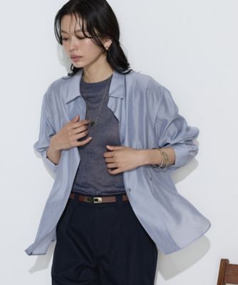 Sサイズ 〕 シアーキュプラシルク シャツ（5473HO08