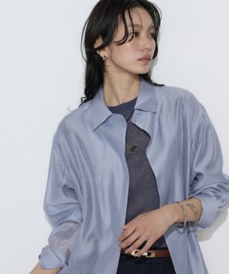 Sサイズ 〕 シアーキュプラシルク シャツ（5473HO08