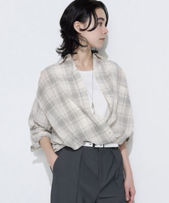 Sサイズ 〕 モノトーンシアーチェック シャツ（5473HO10