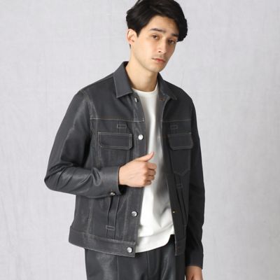 アルチザン ARTISAN レザー ブルゾン ブライトポリエステルジャージー