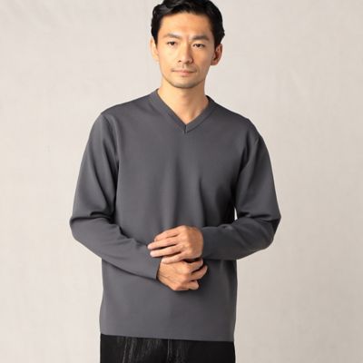 ＜三越伊勢丹/公式＞【SALE】ARTISAN MEN (Men)/アルチザン・メン 総針編み Vネックセーター グレー トップス【三越伊勢丹/公式】