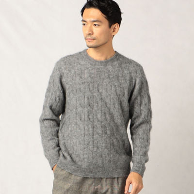 ＜ARTISAN MEN (Men)＞キッドモヘヤ　クルーネックケーブルセーター（５９３４ＫＡ１０）