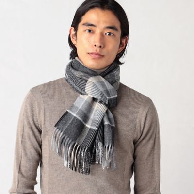 ＜ARTISAN MEN (Men)＞ミルドウーステッドチェック　アルパカマフラー（５９５６ＲＡ０２）