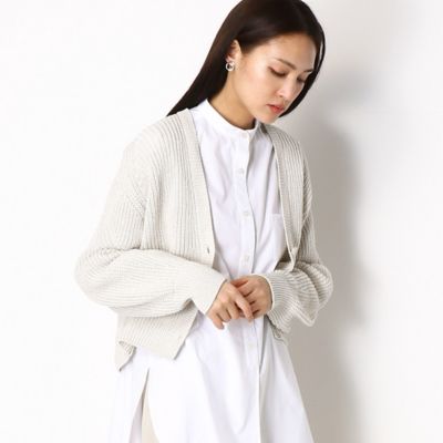 ＜三越伊勢丹/公式＞【SALE】【送料無料】COMME CA TALL (Women/大きいサイズ)/コムサ トール 〔TALLサイズ〕コットンリリヤーン ニットカーディガン ベージュ トップス【三越伊勢丹/公式】