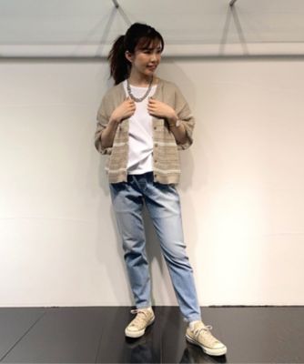 〔　ＴＡＬＬサイズ　〕　【ツイン対応】クロッシェ風引き上げ柄　ニットカーディガン（６７０６ＩＧ０６）