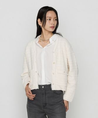 ＜COMME CA TALL (Women/大きいサイズ)＞〔　ＴＡＬＬサイズ　〕　ツイードニット　カーディガン（６７１８ＩＩ１０）