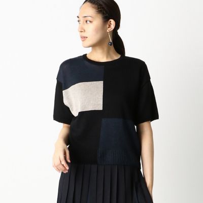 ＜COMME CA TALL (Women/大きいサイズ)＞〔ＴＡＬＬサイズ〕カラーブロック　リネンプルオーバー（６７２０ＩＴ１１）