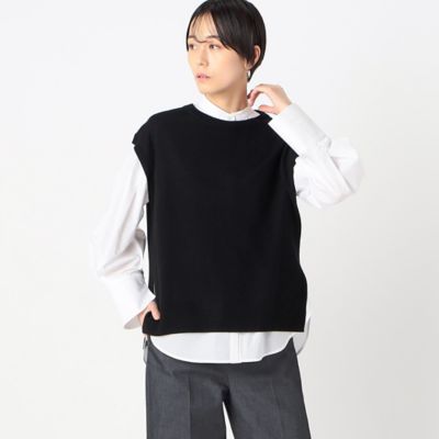 ＜COMME CA TALL (Women/大きいサイズ)＞〔　ＴＡＬＬサイズ　〕　梳毛天竺編み　ニットジレ（６７２５ＩＥ０７）