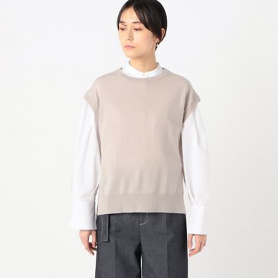 〔　ＴＡＬＬサイズ　〕　梳毛天竺編み　ニットジレ（６７２５ＩＥ０７）