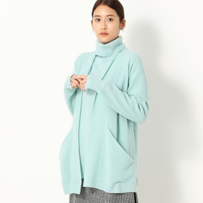 【SALE】【送料無料】トール 〔TALLサイズ〕 カシミヤ混 ニットカーディガン アオ トップス