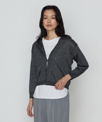 ＜COMME CA TALL (Women/大きいサイズ)＞〔　ＴＡＬＬサイズ　〕　ラメリネンニット　カーディガン（６７３０ＩＫ０６）