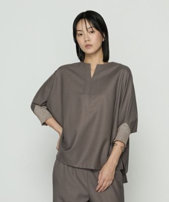 Gabardine K.T (Women)/ギャバジンケーティー パウダーツイルストレッチ ドルマンスリーブプルオーバー(7201BM01) チャイロ トップス【三越伊勢丹/公式】
