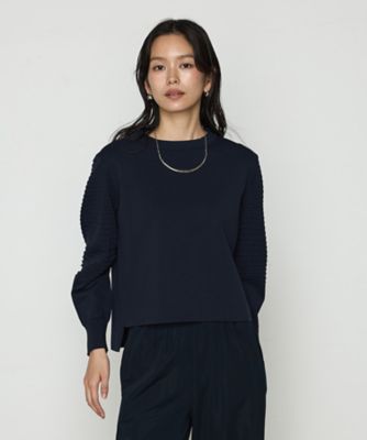 Gabardine K.T (Women)/ギャバジンケーティー ブライトストレッチヤーン ミラノリブバナナスリーブセーター(7201IK05) ネービーブルー トップス【三越伊勢丹/公式】