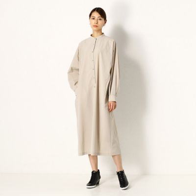 【洗える】ポリエステルストレッチタフタ　たっぷり分量のシャツワンピース（７２０１ＯＹ０２）
