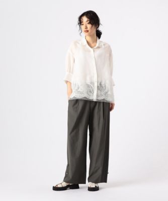 ラミーコットンエンブロイダリー　シアー刺繍のシンプルシャツ（７２０２ＨＨ０２）
