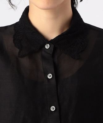 ラミーコットンエンブロイダリー　シアー刺繍のシンプルシャツ（７２０２ＨＨ０２）