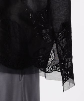 ラミーコットンエンブロイダリー　シアー刺繍のシンプルシャツ（７２０２ＨＨ０２）