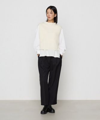 【セットアップ対応】パウダーツイルストレッチ　控えめワイドな微ワイドパンツ（７２０２ＰＩ０２）