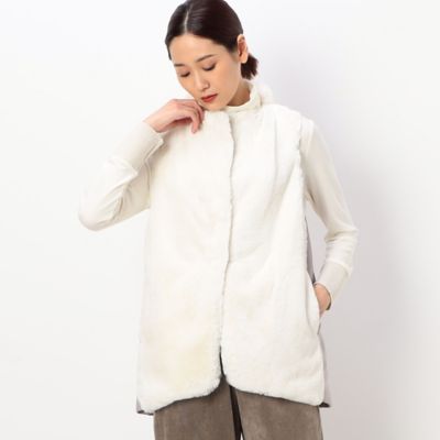 ＜Gabardine K.T (Women)＞マイクロフェイクファー　ジレ（７２０３ＪＡ０２）