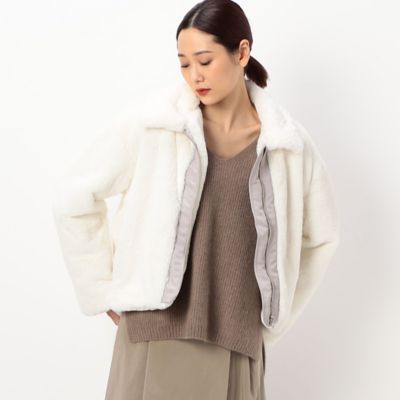 ＜Gabardine K.T (Women)＞マイクロフェイクファー　襟付きブルゾン（７２０３ＶＡ０１）