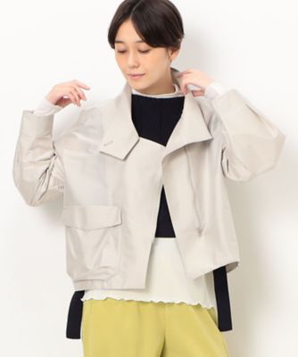 ＜Gabardine K.T (Women)＞【洗える】ストレッチタフタ　アシンメトリーカラーブルゾン（７２０３ＶＣ０２）