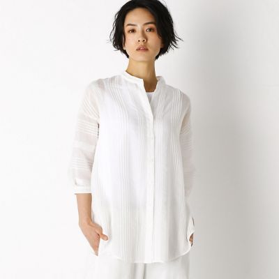 ＜Gabardine K.T (Women)＞ラメピンタック　ショートブラウス（７２０４ＨＴ０４）