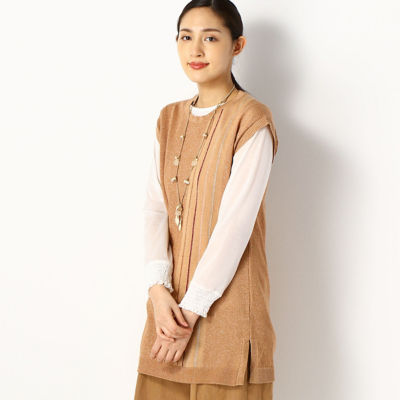 ＜Gabardine K.T (Women)＞ラメストライプ　ニット　チュニック（７２０４ＩＰ０７）