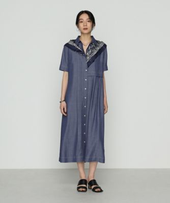 オトナシャンブレー 切替アシメワンピース（7204OK04