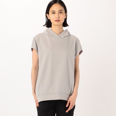 ＜Gabardine K.T (Women)＞【セットアップ対応】綿混モクロディ　立襟風フードのプルオーバー（７２０５ＥＧ０９）
