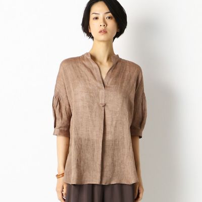 ＜Gabardine K.T (Women)＞シャンブレーヘンプ　スキッパーブラウス（７２０５ＨＴ０６）