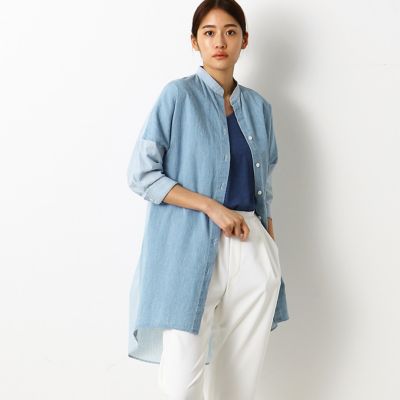 ＜Gabardine K.T (Women)＞ニードルパンチ　ロングデニムシャツ（７２０６ＨＴ０７）