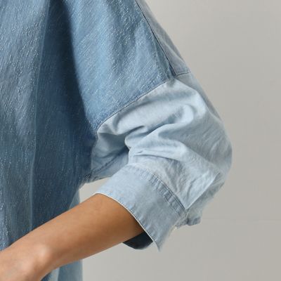 ニードルパンチ　ロングデニムシャツ（７２０６ＨＴ０７）