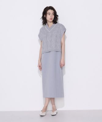 ＜Gabardine K.T (Women)＞ケーブルニットベスト付き　ワンピース（７２０６ＯＭ０１）
