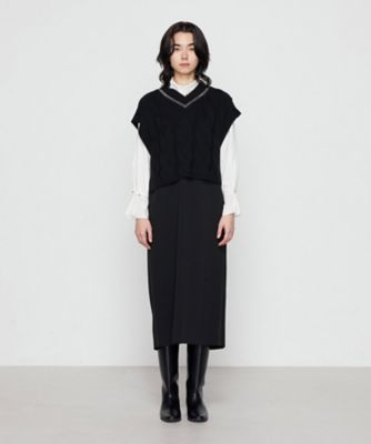 ケーブルニットベスト付き ワンピース（7206OM01