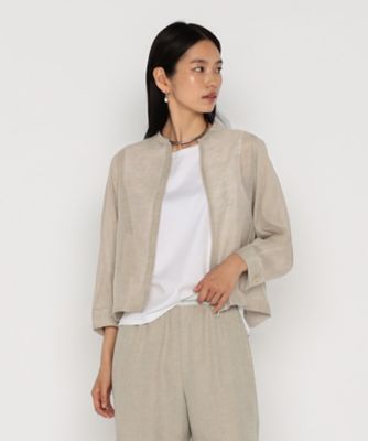 ♡RYW♡ 【美品】 ICB メッシュブルゾン 綿麻からみ 麻メッシュブルゾン（7206VK04