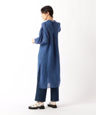 リネン・ルポワン染シャンブレー　リネンロングシャツ（７２０７ＨＧ０４）