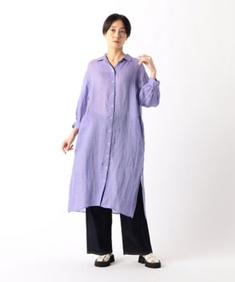 リネン・ルポワン染シャンブレー　リネンロングシャツ（７２０７ＨＧ０４）
