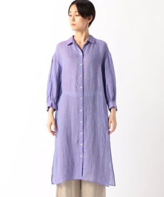 リネン・ルポワン染シャンブレー　リネンロングシャツ（７２０７ＨＧ０４）
