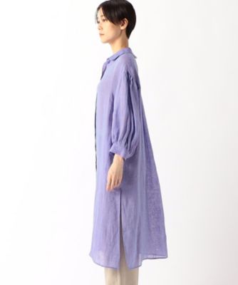 リネン・ルポワン染シャンブレー　リネンロングシャツ（７２０７ＨＧ０４）