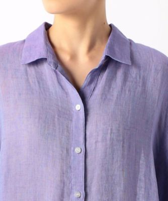 リネン・ルポワン染シャンブレー　リネンロングシャツ（７２０７ＨＧ０４）