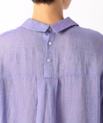 リネン・ルポワン染シャンブレー　リネンロングシャツ（７２０７ＨＧ０４）