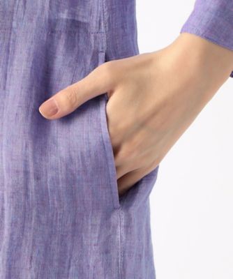 リネン・ルポワン染シャンブレー　リネンロングシャツ（７２０７ＨＧ０４）