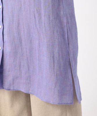 リネン・ルポワン染シャンブレー　リネンロングシャツ（７２０７ＨＧ０４）