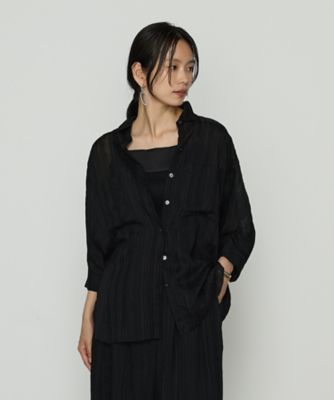 ジャカードボーダー 身幅たっぷりシャツ（7207HK03