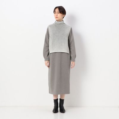 のびのびフラノジャージー　ニットベスト付ワンピース（７２０８ＯＡ０９）