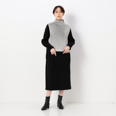 のびのびフラノジャージー　ニットベスト付ワンピース（７２０８ＯＡ０９）
