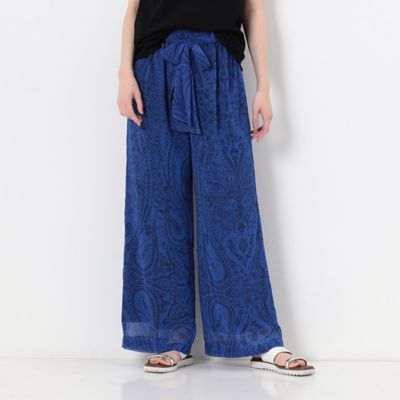 ＜Gabardine K.T (Women)＞楊柳ジョーゼット更紗プリント　ギャザーワイドパンツ（７２０９ＰＣ０８）