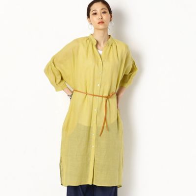 【ウォッシャブル】竹シャンブレー　ロングシャツ（７２１０ＨＹ０４）