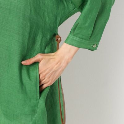 【ウォッシャブル】竹シャンブレー　ロングシャツ（７２１０ＨＹ０４）