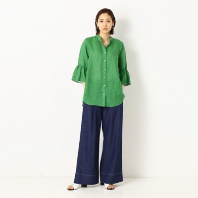ウォッシャブル】竹シャンブレー ロングシャツ | ギャバジン K.T